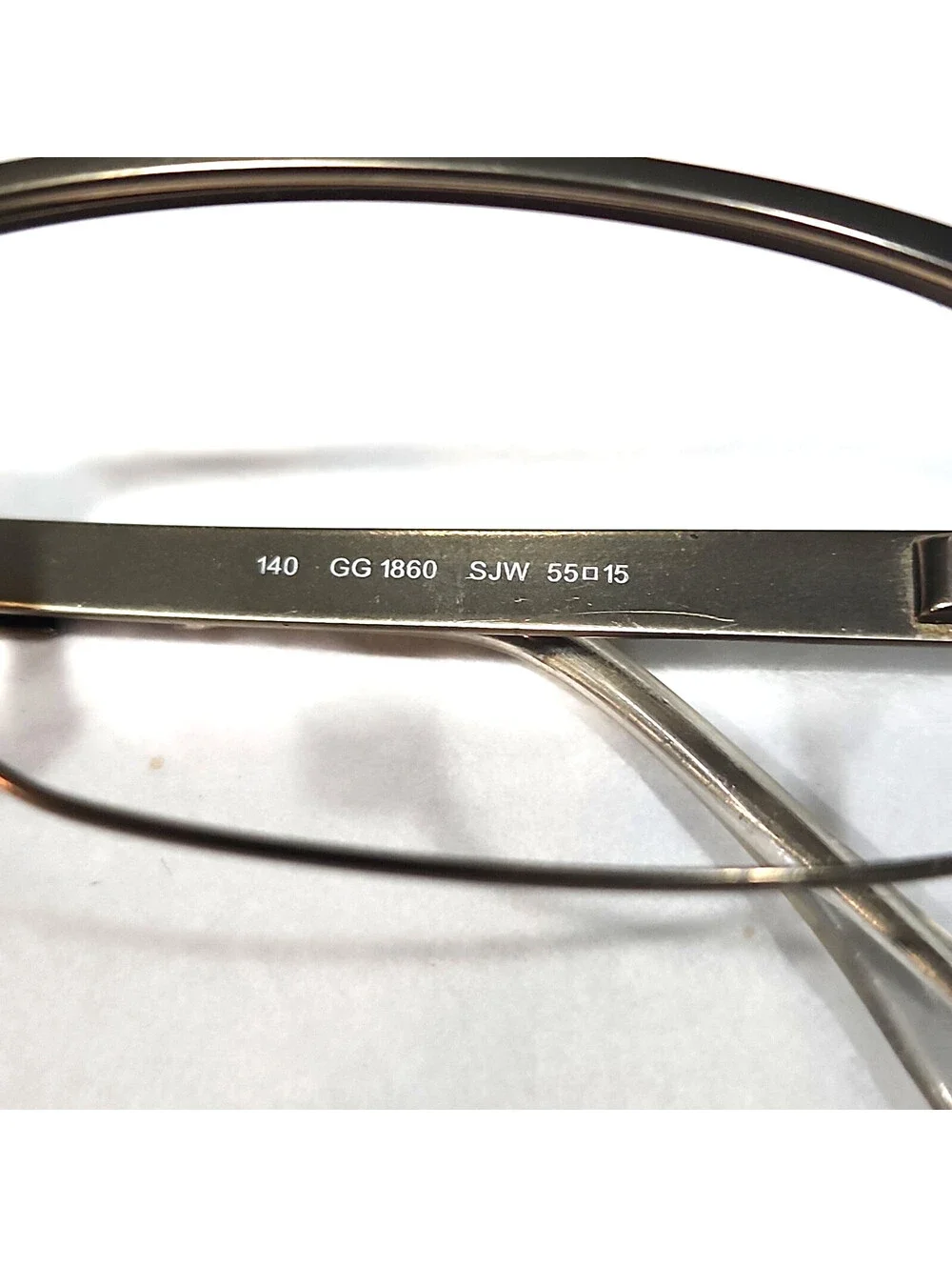 Gucci GG1860 Vintage Pale Beige Rectangle Eyeglasses 55-15 140